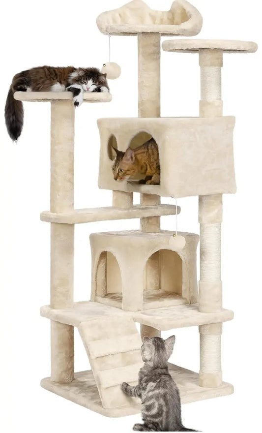 54in Cat Tree Tower Condo Furniture Scratch Post for Kittens Pet House Play